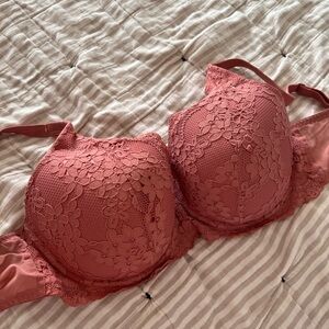 Missguided Floral Lace Bra in Pink